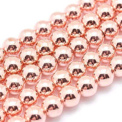 Electroplate Non-magnetic Synthetic Hematite Beads Strands G-L485-01A-RG-1