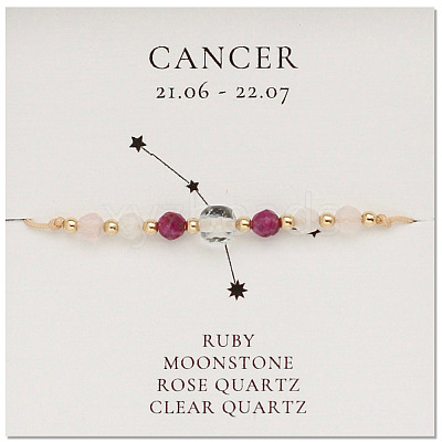 Natural stone constellation bracelet with 12 zodiac signs NR2952-4-1