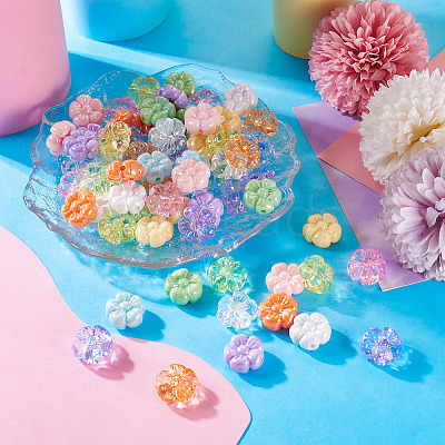 70Pcs 14 Colors Opaque & Transparent Acrylic Beads OACR-TA0002-78-1
