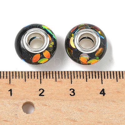 Transparent Resin Rondelle European Beads RESI-S023-29-1
