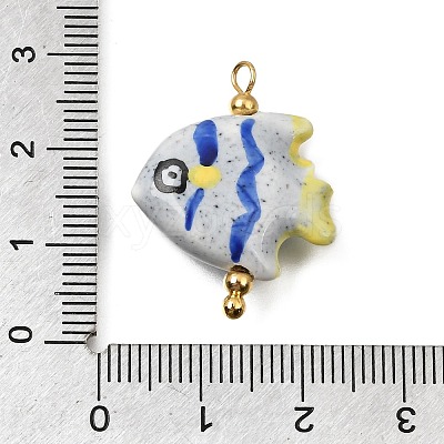 Ocean Themed Hand Painted Ceramic Porcelain Pendants PR-CBA0027-05G-1