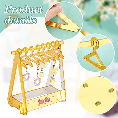 1 Set Coat Hanger Shaped Acrylic Earring Display Stands EDIS-PH0001-90B-1