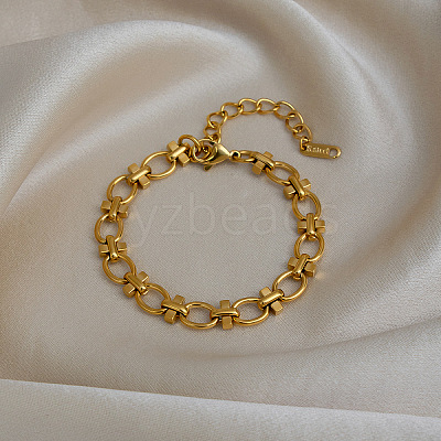 304 Stainless Steel Oval Link Chain Necklaces for Women UP9018-1-1