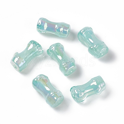 UV Plating Rainbow Iridescent Acrylic Beads PACR-M003-06-1
