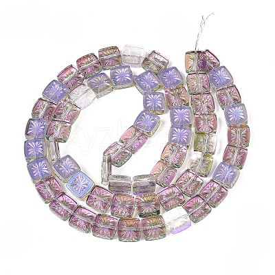 Electroplate Transparent Glass Beads Strands X-EGLA-N017-03F-1