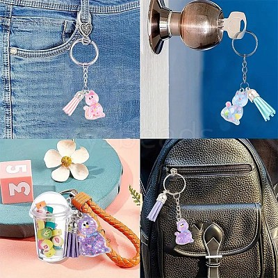 DIY Resin Cat Pendant Keychian Making Kits DIY-YW0013-16-1