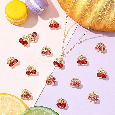20Pcs 2 Colors Alloy Rhinestone Pendants ALRI-CJ0001-08-1