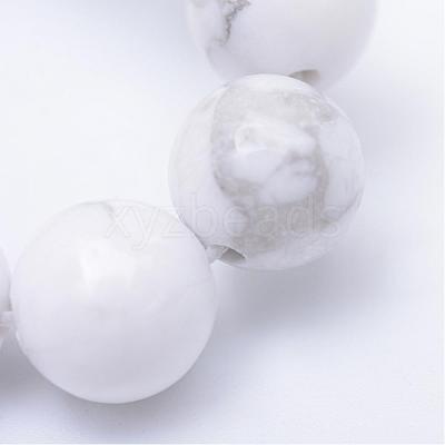 Round Natural Howlite Bead Strands G-R345-6mm-18-1