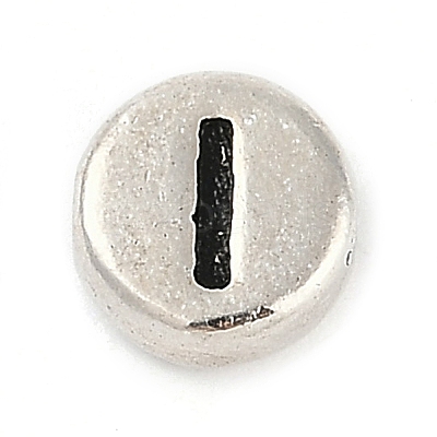 925 Sterling Silver Flat Round with Letter Beads LS-STER-G044-01AS-I-1