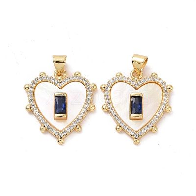 Brass Micro Pave Cubic Zirconia Pendants ZIRC-F134-22G-01-1