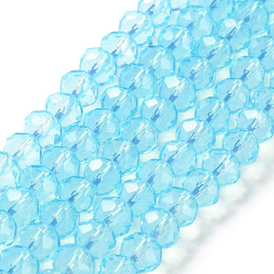 Baking Paint Transparent Glass Beads Strands DGLA-A034-J8MM-D08-1
