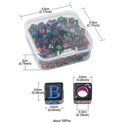 100Pcs Craft Style Acrylic Beads MACR-YW0002-40-1