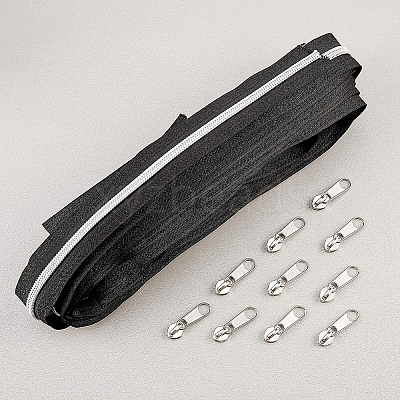 Nylon Closed-end Zipper and Zinc Alloy Zipper Sliders Zipper Head DIY-BC0011-65-1