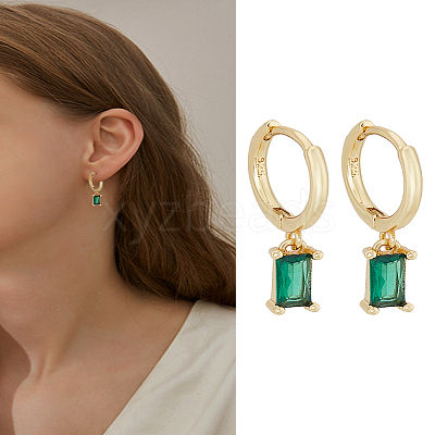 1 Pair Brass Micro Pave Cubic Zirconia Hoop Earrings EJEW-LP0004-74A-1