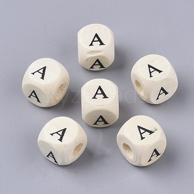 Printed Natural Wood Beads WOOD-T026-001A-1