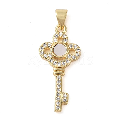 Brass Micro Pave Clear Cubic Zirconia Pendants KK-I712-58G-04-1