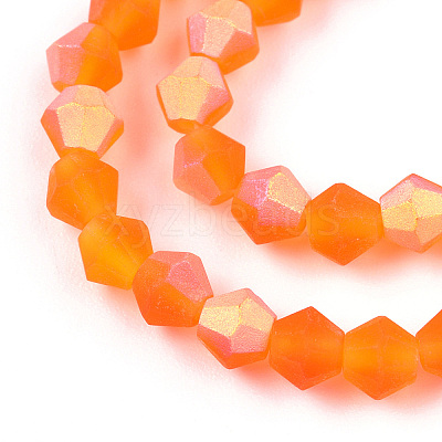 Imitate Austrian Crystal Bicone Frosted Glass Beads Strands GLAA-F029-TM3mm-A11-1