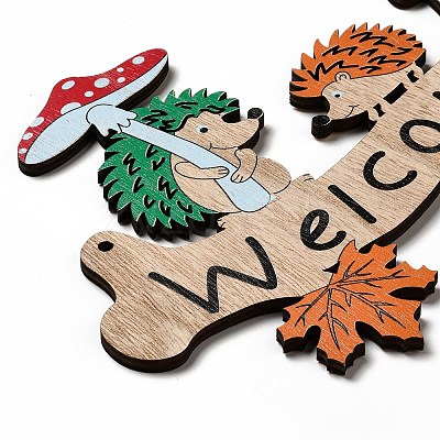 Single Face Printed Wood Big Pendants WOOD-I010-12E-1