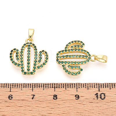 Brass Micro Pave Cubic Zirconia Pendants KK-N257-71G-1