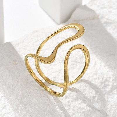 304 Stainless Steel Cuff Rings RJEW-C124-06A-G-1