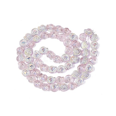 Electroplate Transparent Glass Beads Strands EGLA-Q136-02A-02-1