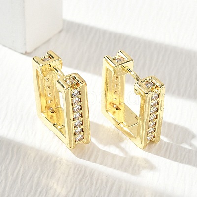 Brass Micro Pave Cubic Zirconia Hoop Earrings KK-CBA98BA-23G-1