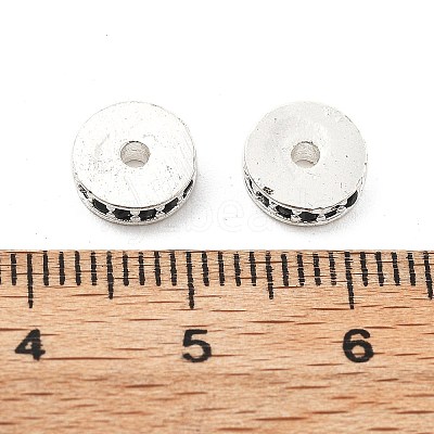 Brass Micro Pave Cubic Zirconia Beads KK-R216-15S-01-1