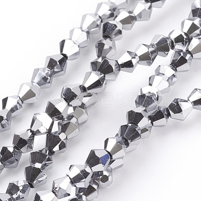 Electroplate Glass Beads Strands X-EGLA-S057-4-1