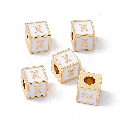 Rack Plating Brass Enamel Beads KK-B060-04G-04X-1