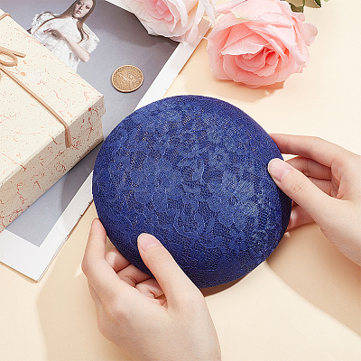 Imitation Hemp Round Fascinator Hat Base for Millinery AJEW-WH0472-45C-01-1