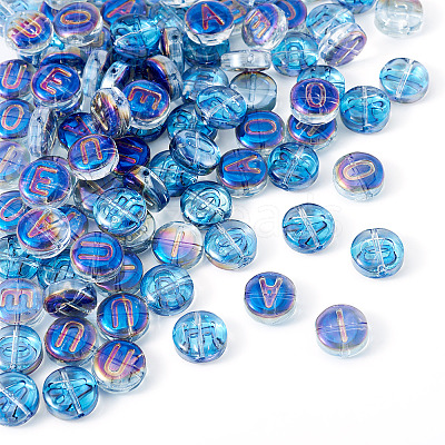 100Pcs 5 Styles Transparent Electroplated UV Plating Glass Beads GLAA-TA0003-19B-1