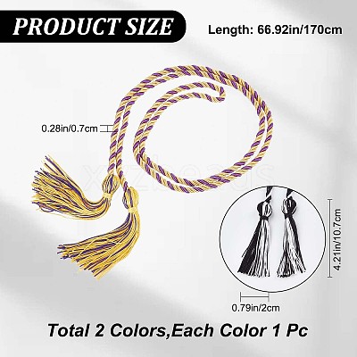 2Pcs 2 Style Polyester Tassel Big Pendant Decorations FIND-GF0004-11-1