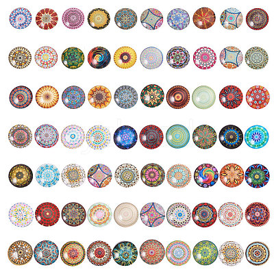 Printed Picture Glass Cabochons GGLA-PH0005-25mm-002-1