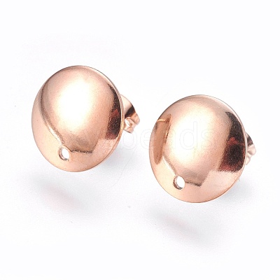 Ion Plating(IP) 304 Stainless Steel Stud Earring Findings STAS-G178-03RG-13mm-1