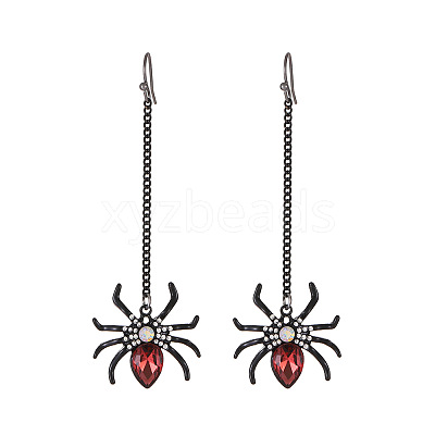 Halloween Alloy Rhinestone Dangle Earrings FS-WG03594-08-1