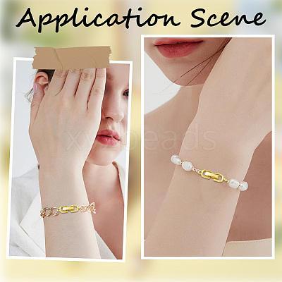 10Pcs Rack Plating Brass Fold Over Clasps KK-SC0006-67G-1