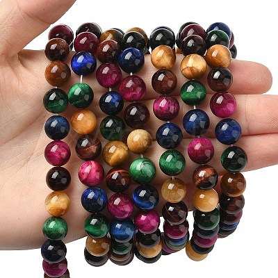 Natural Tiger Eye Beads Strands G-G101-10mm-6-1