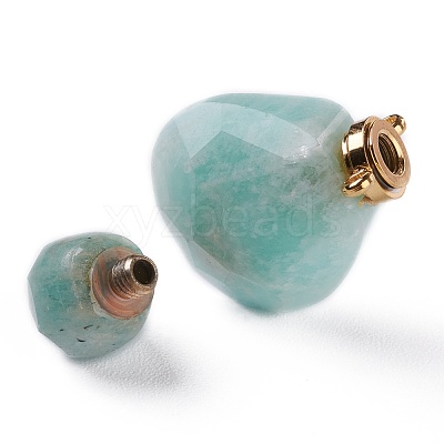 Teardrop Natural Amazonite Perfume Bottle Pendants G-H241-02A-G-1