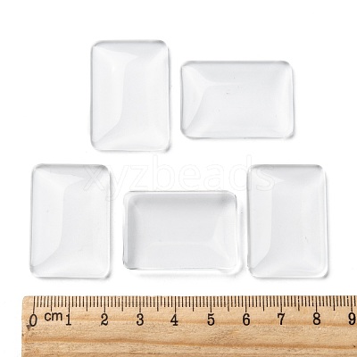 Transparent Rectangle Glass Cabochons X-GGLA-R025-33x23-1