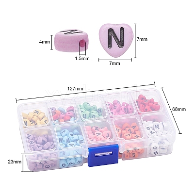 500Pcs 10 Colors Opaque Acrylic Enamel Beads MACR-YW0001-48-1