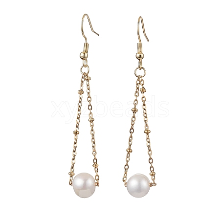 Natural Cultured Freshwater Pearl Dangle Earrings X-EJEW-JE05936-02-1