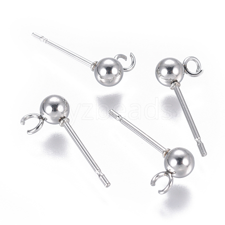 Non-Tarnish 304 Stainless Steel Ear Stud Components STAS-I120-16B-P-1