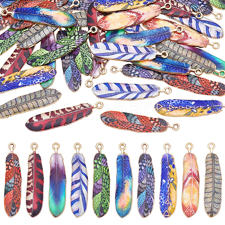 40Pcs 10 Colors Rack Plating Alloy Pendants FIND-UN0007-45-1