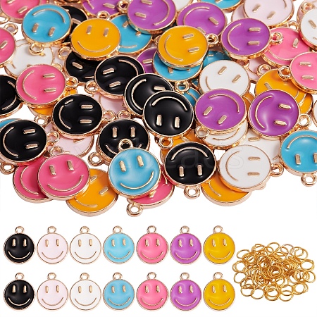 70Pcs 7 Colors Alloy Enamel Charms ENAM-SZ0002-22-1