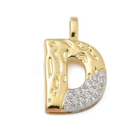 Brass Micro Pave Cubic Zirconia Pendants KK-B126-02G-D-1