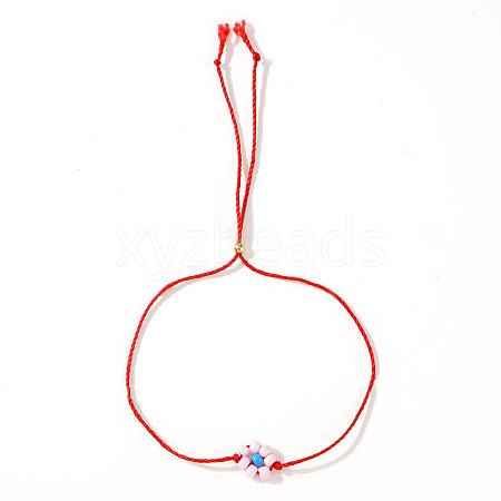 Daisy Charm Glass Seed Bead Slider Bracelets JL6020-6-1