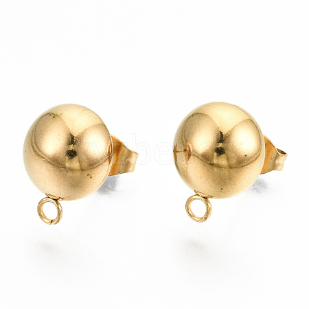 304 Stainless Steel Stud Earring Findings X-STAS-Q225-16B-10mm-1