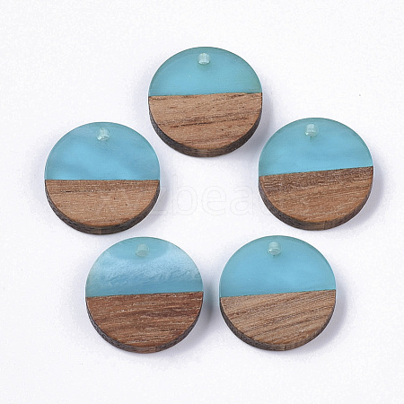 Resin & Walnut Wood Pendants RESI-S358-02C-C01-1