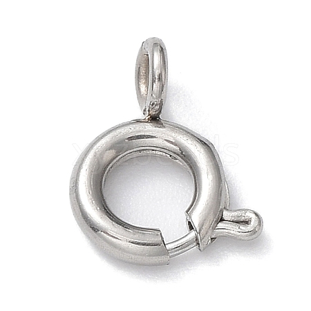 Non-Tarnish 304 Stainless Steel Smooth Surface Spring Ring Clasps STAS-E143-03E-P-1