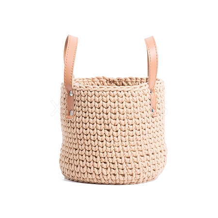 Handmade Woven Cotton Rope Storage Basket PW-WG49891-01-1